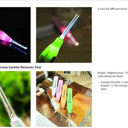 scabiosa LED Flashlight Earpick For Ear Wax Remover Tool Kit For Baby image 2