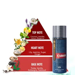 CFS Cargo Sport EDP Long Lasting Perfume & Cargo Blue Deodorant Body Spray-100ml+200ml image 3