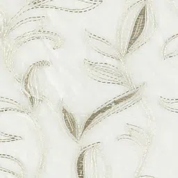 Green Floral Polyester 7 Ft Sheer Eyelet Door Curtain by GM Fabrics image 4