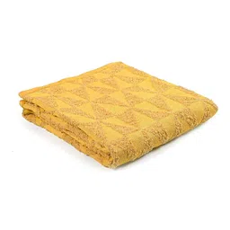 saral home Yellow Cotton and Polyester Geometric 55 x 49 Inches Throw image 3