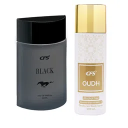 CFS Black & Oudh Set Of 2 EDP & Deodorant Body Spray - 300ml-picture-23