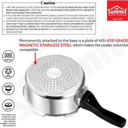 summit Supreme 1 L Induction Bottom Pressure Cooker image 2
