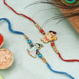 Kids Krishna Hanuman Rakhi for Kids Boys, Babies, Brothers Assorted Bracelet Set-image-39