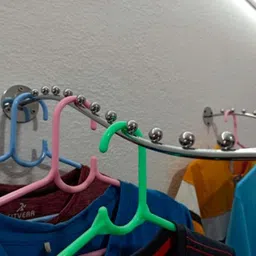 q1 beads 12 Ball pin Hooks Wall Drope Hanger/Shop/Showroom Display Hook Rail bar for Clothes/Kitchen/Mobile Pack of 2 -Heavy Duty Wall Mount with Hardware Fittings Hook Rail 12 image 3