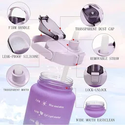 virtuous BPA Free Set of 3 Bottle for Office,Home,Gym,School & Travel 2000 ml Water Bottles image 3