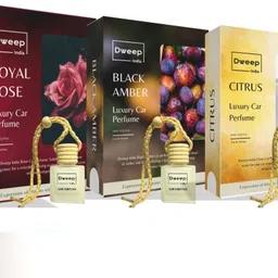 dweep india Royal Rose, Black Amber, Citrus Car freshener, Air Freshener, Car Perfume hanging Diffuser image 1