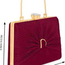 clix Maroon Women Clutch Party Women Fancy Clutch bag- Regular Size image 3