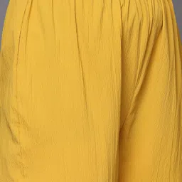 Varanga Women Mustard Yellow Floral Embroidered Zardozi Kurta with Trousers & With Dupatta image 3
