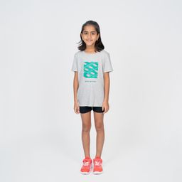domyos Girls Cotton T-Shirt 100 - Grey Print-picture-0
