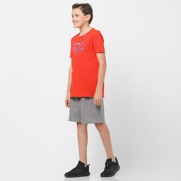 domyos Boys' Basic Cotton T-Shirt - Red Print-picture-0
