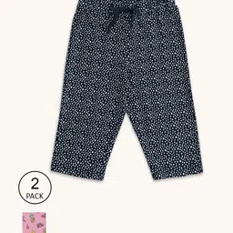 Pantaloons Junior Girls Pack Of 2 Printed Cotton Lounge Capris image 1