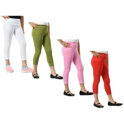 BAESD Girls Pack Of 4 Skinny Fit Mid Rise Cotton Capris-picture-17