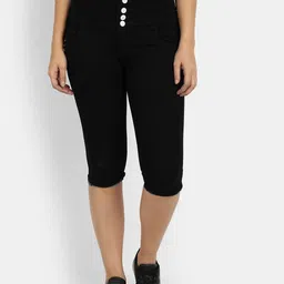 BROADSTAR Women Black Capris-picture-19
