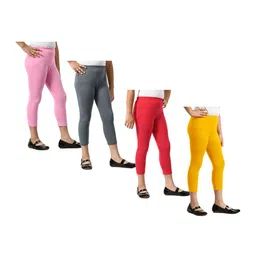 BAESD Girls Pack Of 4 Skinny Fit Cotton Lycra Capris-picture-29