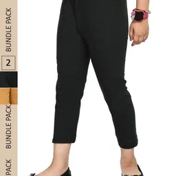 IndiWeaves Girls Pack of 2 Mid Rise Cotton Capris-image-33