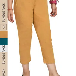 IndiWeaves Girls Pack Of 3 Pure Cotton Capris-picture-26