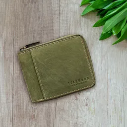 teakwood leathers Men Green Genuine Leather RFID Wallet - Mini-picture-15
