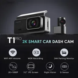 golens T1Pro 2K Front & 1080P Rear Dashcam, Wi-Fi, 170 Wide, 3.2 Display In-car Camera System image 2