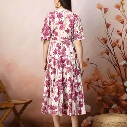 zwerlon Printed Polyester Stitched Flared/A-line Gown image 2