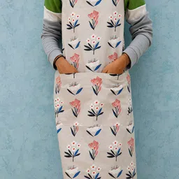 Ariana Off White Printed Cotton Apron-picture-19