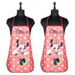 Kuber Industries 2 Pcs Pink Printed Waterproof Kitchen Aprons image 1
