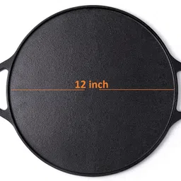 roston Cast Iron Tawa Dosa Cookware Flat Vessel Pre Seasoned Ideal for Cooking Tawa 30 cm diameter image 4