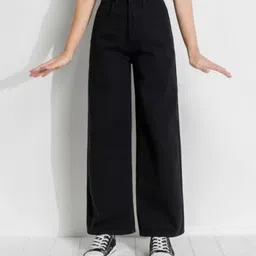 skiiestreet Women Regular Mid Rise Black Jeans image 1