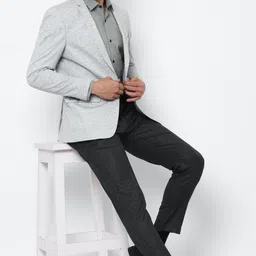 allen solly Men Self Design Single Breasted Casual Blazer image 5
