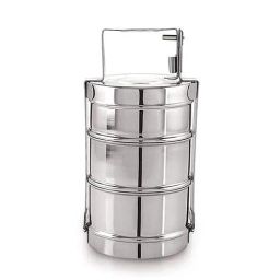Premium Silver Colour Steel Lunch Box By Sonanshi-picture-1