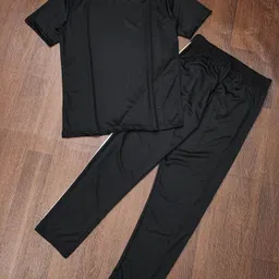 baludaenteprise Men Night Suit Set Black Colorblock image 2