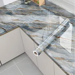 sirteriq 400 cm Aluminium Removable Peel & Stick Waterproof Wallpaper Kitchen Marble Stickers Removable Sticker-picture-11