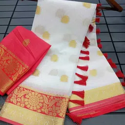 gajal Self Design Kanjivaram Pure Cotton, Cotton Silk Saree-picture-26