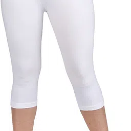 comfort lady Regular fit Capri for Women's and Girls Women White Capri-picture-26