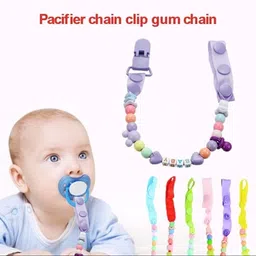 lilz caress Baby soother with chain 1Pcs Baby Pacifier Clips Children For Baby - Pack of 1 - VN003 Soother image 2