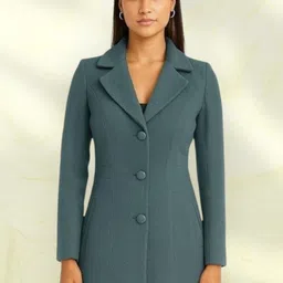 pepzo Women Solid Double Breasted Casual Blazer-picture-11