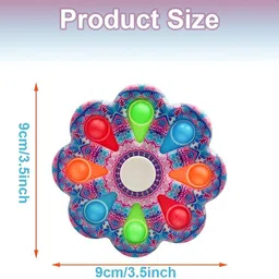 halo nation Pop It Fidget Spinner Toy for Kids 2 in 1 Fidget Spinner Stress Relief Sensory Fidget Toys for Children Adults Push Pop Bubble Fidget Spinner pop its , pop it Fidget Toys - Rainbow pop it Toy |Push pop Bubble Fidget Toy, pop Toy - Set of 2 Spinners image 3
