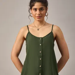 The Roadster Lifestyle Co Front Button Spaghetti Top image 1