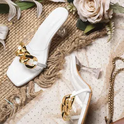 DressBerry Embellished Open Toe Party Slim Heels-picture-10