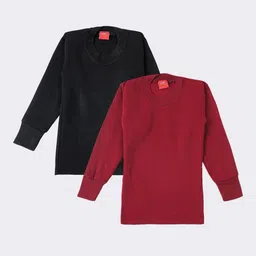 Lux Cottswool Boys Pack Of 2 Solid Cotton Thermal Tops-picture-29