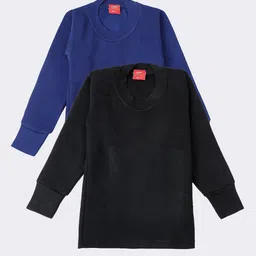 Lux Cottswool Boys Pack Of 2 Solid Cotton Thermal Tops-picture-37