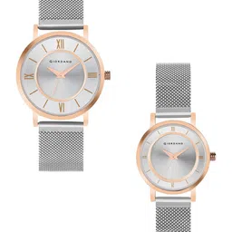 GIORDANO Pack-2  Silver-Toned Dial Bracelet Style Straps Analogue Watch Gift Set   GD-1172-SETA-77 image 1