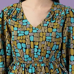 Masakali.Co Print Georgette Cinched Waist Top image 2