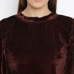 Mayra High Neck Velvet Crop Top image 2