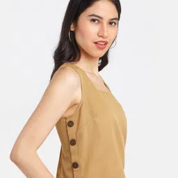 Zink London Brown Solid Crop Top image 3