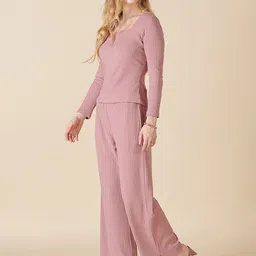 Gipsy Women Pink Striped Square Neck Top image 3