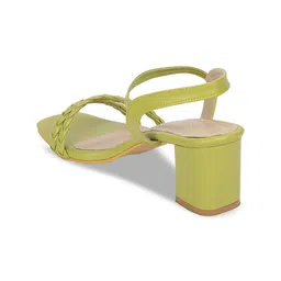 ICONICS Green Open Toe Block Sandals image 3