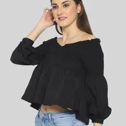 fuchsia PRETTY LOVING THING Puff Sleeve Empire Top image 4