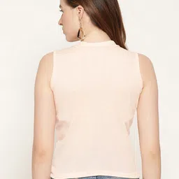 Miaz Lifestyle Women Mustard Yellow & Off White Pack of 2 Organic Cotton Tops image 4