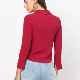 MISH Long Sleeves Satin Shirt Style Top image 4