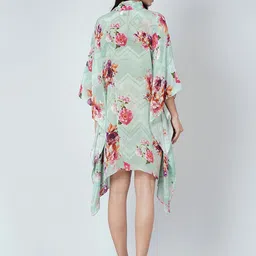 First Resort by Ramola Bachchan Floral Print Tie-Up Neck Kaftan Dress image 4